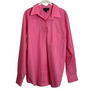 Foxcroft Wrinkle Free Womens Blouse Size 16 Long Sleeve Button Up Classic Fit